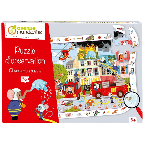 Puzzle d'observation - Pompiers - 76 pcs - Photo n°1