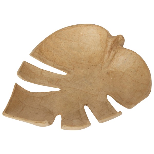 Vide-poche en papier mâché - Feuille tropicale - 18 x 15 x 2,5 cm - Photo n°1