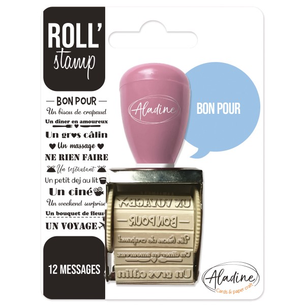 Tampon à molette Roll'Stamp - Bon pour - 12 messages - Photo n°1