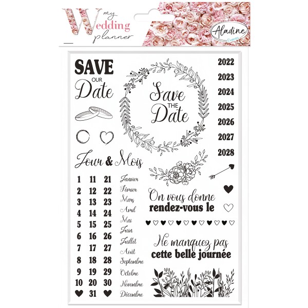 Tampons Stampo My wedding planner - Save the date - 24 pcs - Photo n°1