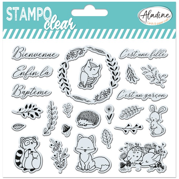 Tampons Stampo Clear - Naissance - 24 pcs - Photo n°1