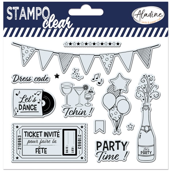 Tampons Stampo Clear - Fête - 14 pcs - Photo n°1