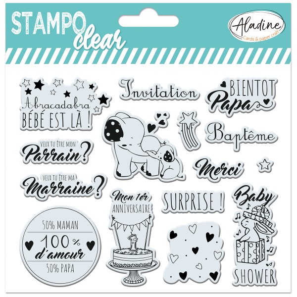 Tampons Stampo Clear - Bébé - 15 pcs - Photo n°1