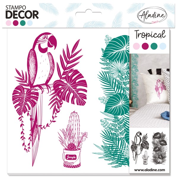Tampons XXL Stampo Décor - Tropical - 3 pcs - Photo n°1
