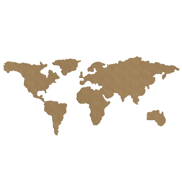 Carte du monde en bois - 50 x 30 cm - Photo n°1
