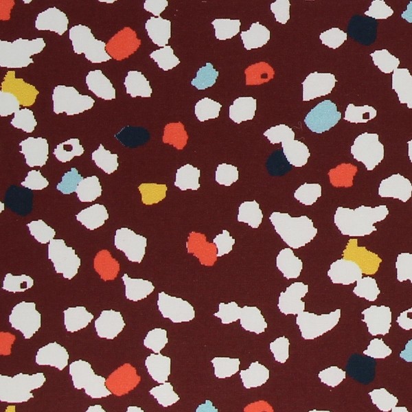 Tissu coton Frou Frou Collection Pollen - Cerise - Vendu par 10 cm - Photo n°1