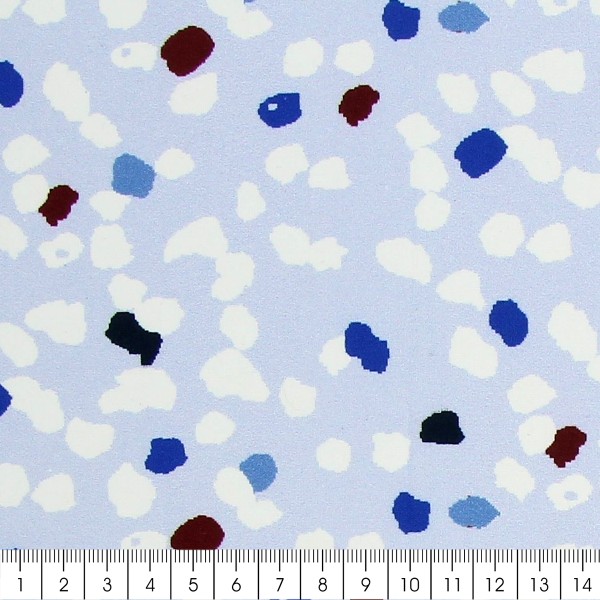 Tissu coton Frou Frou Collection Pollen - Céleste - Vendu par 10 cm - Photo n°3