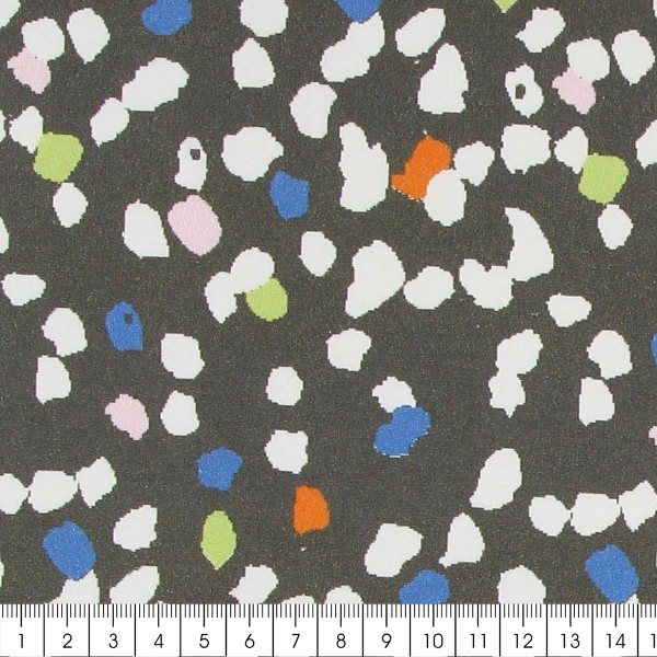 Tissu coton Frou Frou Collection Pollen - Kaki - Vendu par 10 cm - Photo n°3