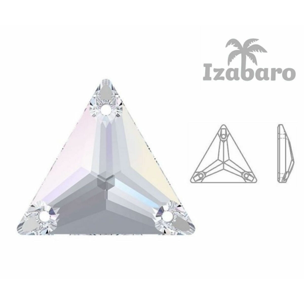 4 pièces Cristal Izabaro Cristal Ab 001ab Triangle Coudre Sur Des Cristaux De Verre En Pierre À Dos - Photo n°2