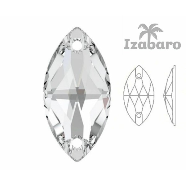 6 pièces Izabaro Crystal Crystal 001 Navette Coudre Sur Des Cristaux De Verre En Pierre à Dos Plat 3 - Photo n°2