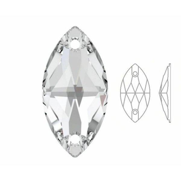 6 pièces Izabaro Crystal Crystal 001 Navette Coudre Sur Des Cristaux De Verre En Pierre à Dos Plat 3 - Photo n°1