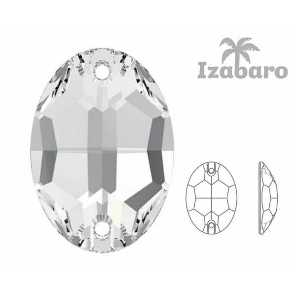 8 pièces Izabaro Cristal Cristal 001 Ovale Coudre Sur Des Cristaux De Verre En Pierre à Dos Plat 321 - Photo n°2