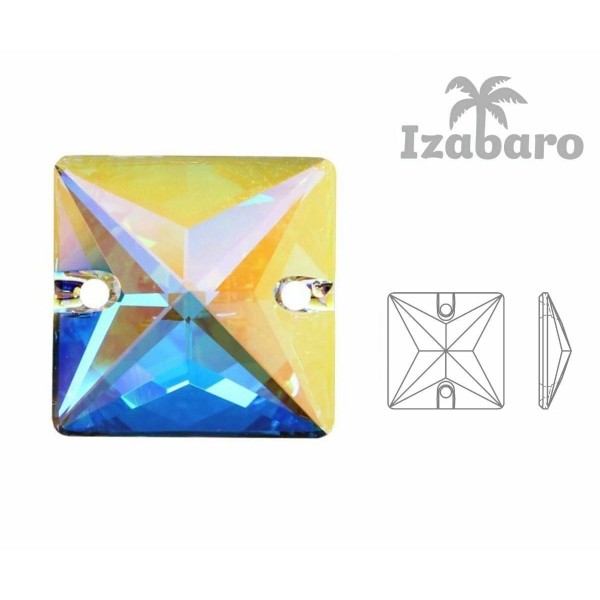 10 pièces Izabaro Cristal Cristal Ab 001ab Carré Coudre Sur Des Cristaux De Verre En Pierre À Dos Pl - Photo n°2