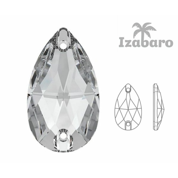 6 pièces Izabaro Cristal Cristal 001 Larme Coudre Sur Des Cristaux De Verre En Pierre à Dos Plat 323 - Photo n°2