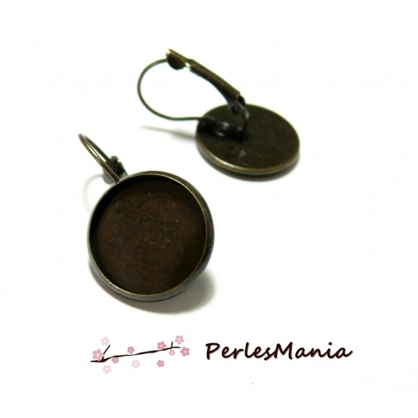 HC124418 PAX 10 Supports de boucle d'oreille Dormeuse 18mm Laiton couleur Bronze - Photo n°1