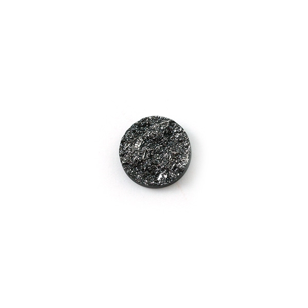 Cabochon rond plat effet pierre 15 mm noir - Photo n°1
