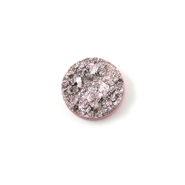 Cabochon rond plat effet pierre 15 mm rose clair - Photo n°1