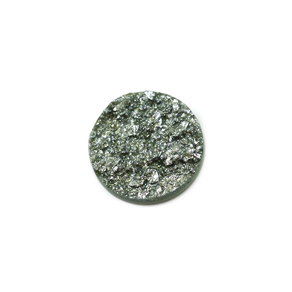 Cabochon rond plat effet pierre 15 mm vert clair - Photo n°1