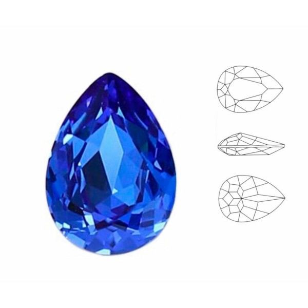 4 pièces Izabaro Cristal Saphir Bleu 206 Poire Larme Fantaisie Pierre Cristaux De Verre 4320 Izabaro - Photo n°1