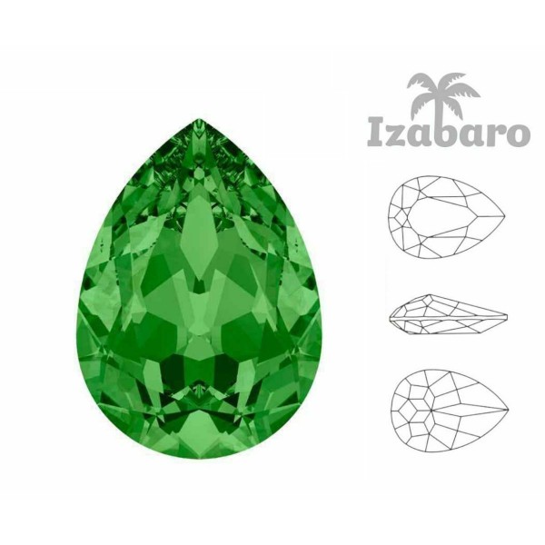 4 pièces Izabaro Cristal Péridot Vert 214 Poire Larme Fantaisie Pierre Cristaux De Verre 4320 Izabar - Photo n°1
