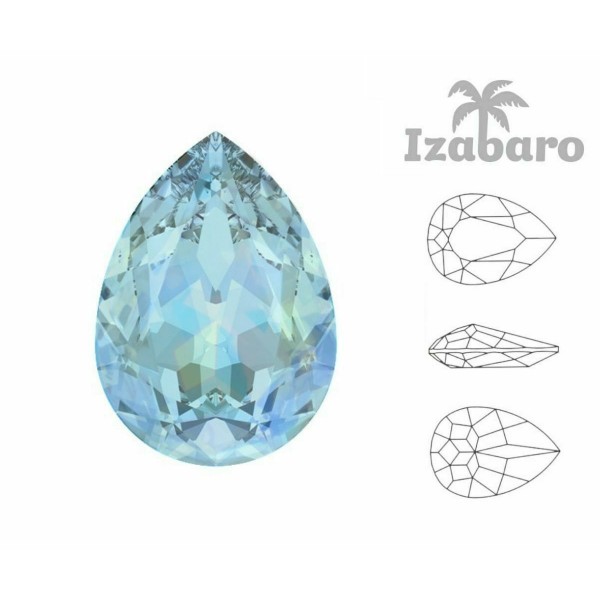 4 pièces Izabaro Cristal Aigue-Marine Aurore Boreale Ab 202ab Poire Larme Fantaisie Pierre Cristaux - Photo n°2
