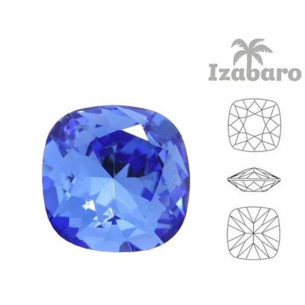 6 pièces Izabaro Cristal Saphir Bleu 206 Coussin Carré Fantaisie Pierre Cristaux De Verre 4470 Izaba - Photo n°2