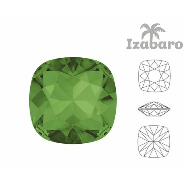 4 pièces Izabaro Cristal Vert Olivine 228 Coussin Carré Fantaisie Pierre Cristaux De Verre 4470 Izab - Photo n°2