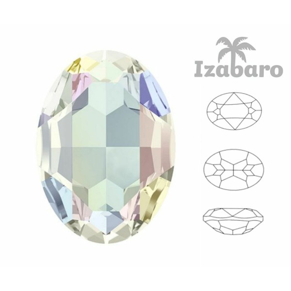 2 pièces Izabaro Cristal Cristal Ab 001ab Ovale Fantaisie Pierre Cristaux De Verre 4120 Izabaro Chat - Photo n°2