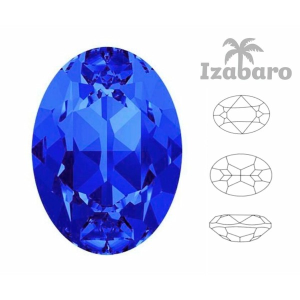 2 pièces Izabaro Cristal Saphir Bleu 206 Cristaux de Verre Fantaisie Ovale En Pierre 4120 Strass à F - Photo n°2