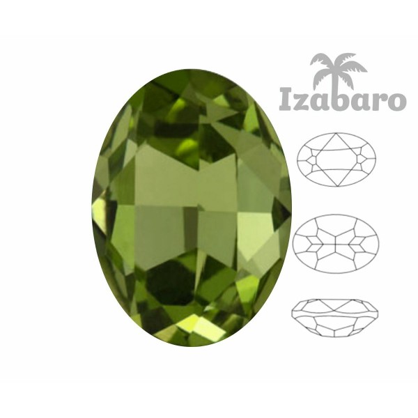 2 pièces Izabaro Cristal Vert Olivine 228 Cristaux de Verre Fantaisie Ovale En Pierre 4120 Strass à - Photo n°2