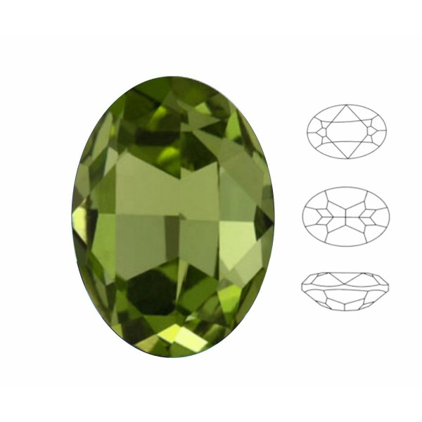 2 pièces Izabaro Cristal Vert Olivine 228 Cristaux de Verre Fantaisie Ovale En Pierre 4120 Strass à - Photo n°1