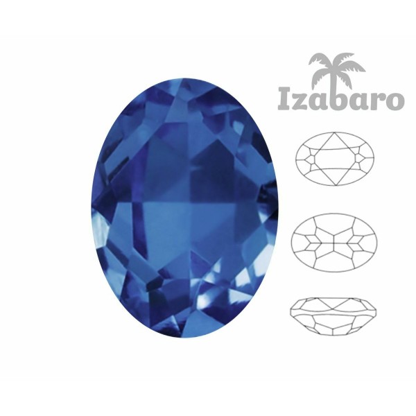4 pièces Izabaro Cristal Saphir Bleu 206 Cristaux De Verre Fantaisie Ovale 4120 Izabaro Chaton Stras - Photo n°2
