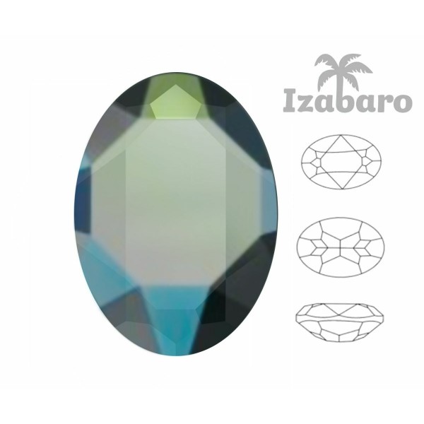 4 pièces Izabaro Cristal Jet Aurore Boreale Ab 280ab Ovale Fantaisie Pierre Cristaux De Verre 4120 I - Photo n°2