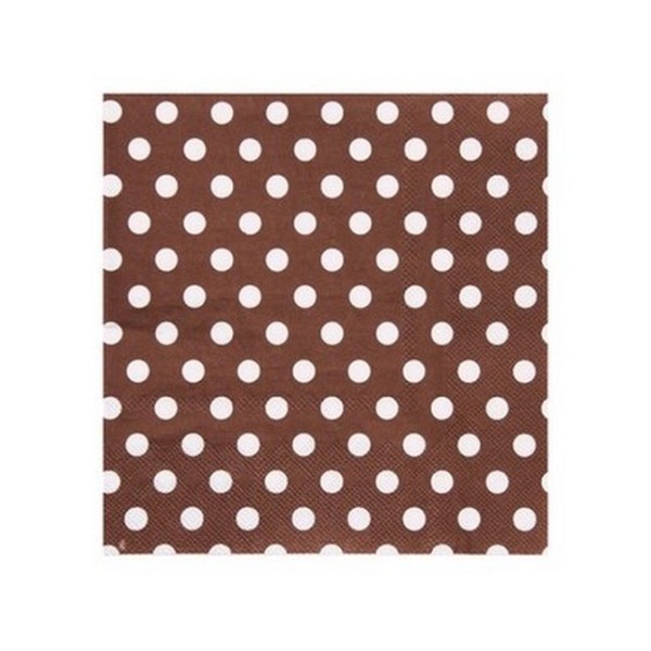 Serviette en papier chocolat à pois en papier - Photo n°1