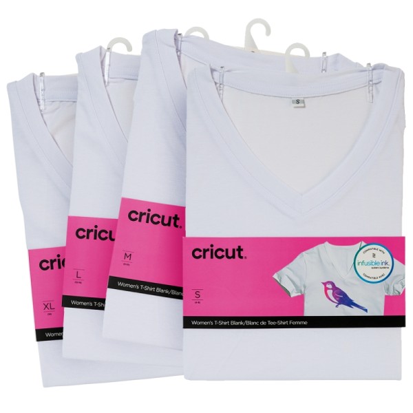 T-shirt col V Cricut - Blanc - Plusieurs tailles disponibles - Photo n°1