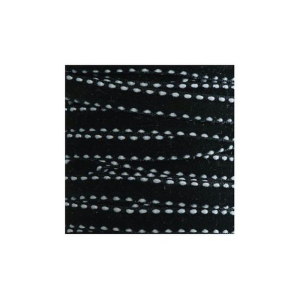 Ruban velours noir et blanc, bobine de 8m - Photo n°1
