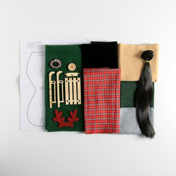 Set de couture de poupée d'intérieur de Noël, bébé, motif, personnalisé, kit d'artisanat, cadeau d'i - Photo n°4