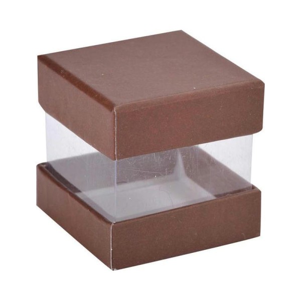 Boite à dragées cube chocolat - Photo n°1