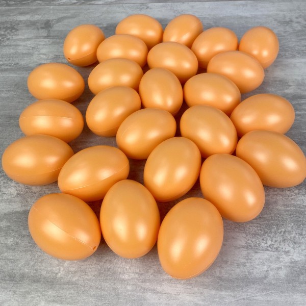 Lot XXL 250 Oeufs en plastique Orange clair, hauteur 6 cm, déco de Pâques et chasse aux oeufs - Photo n°4