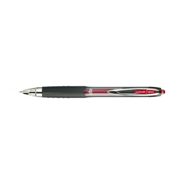 Stylo roller encre gel rouge pointe moyenne 0.7 mm Uni-Ball Signo 207 - Photo n°1
