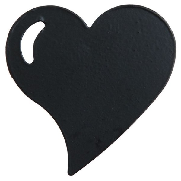 Coeur métal sur pince noir x4 - Photo n°1