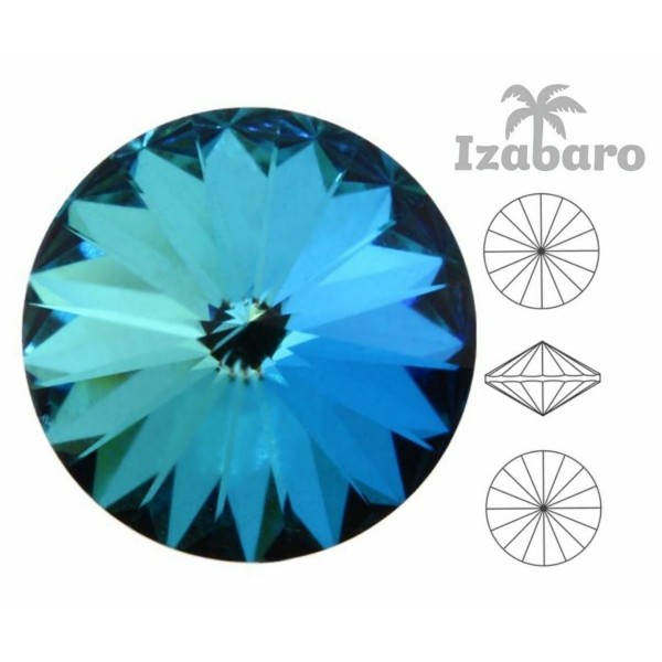 6 pièces Izabaro Cristal Cristal Bermuda Bleu 001bb Cristaux De Verre Rivoli Ronds 1122 Izabaro Pier - Photo n°2