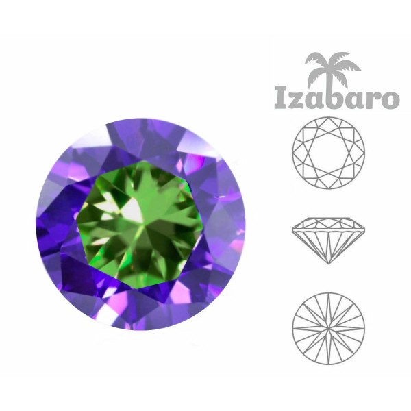 10 pièces Izabaro Cristal Vitrail Moyen 001vm Cristaux De Verre Chaton Taille Brillante Ronde 1357 S - Photo n°2