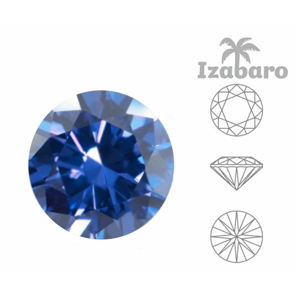 10 pièces Izabaro Cristal Saphir Bleu 206 Cristaux De Verre Chaton Rond 1357 Ss 39 Pierre Izabaro Ss - Photo n°2
