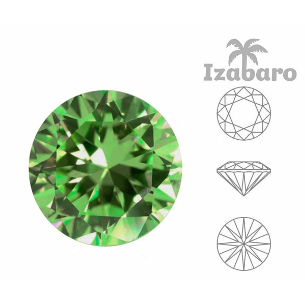 10 pièces Izabaro Cristal Péridot Vert 214 Cristaux De Verre Chaton Taille Brillante Ronde 1357 Ss 3 - Photo n°2