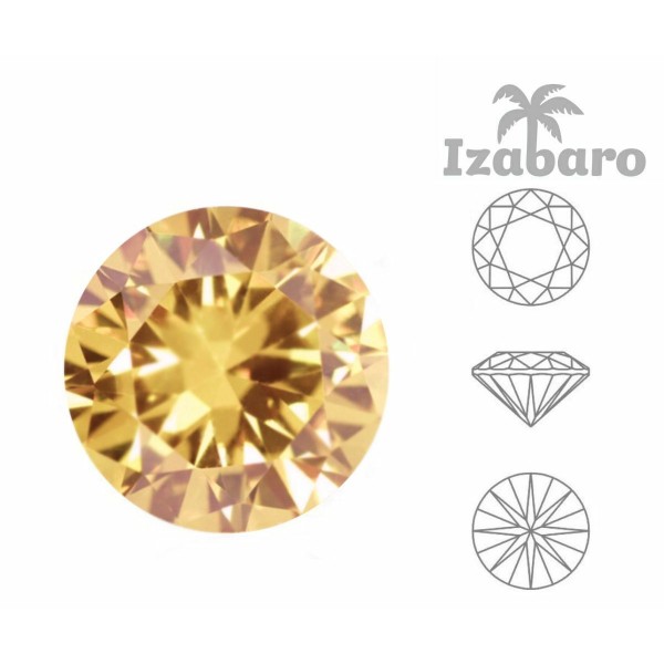 10 pièces Izabaro Cristal Ombre Dorée 001gsha Cristaux De Verre Chaton Taille Brillante Ronde 1357 S - Photo n°2