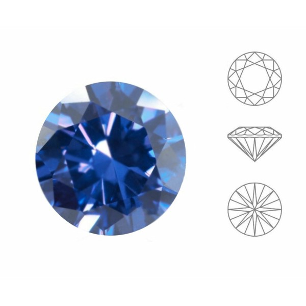 5 pièces Izabaro Cristal Saphir Bleu 206 Cristaux De Verre Chaton Taille Brillante Ronde 1357 Ss 47 - Photo n°1