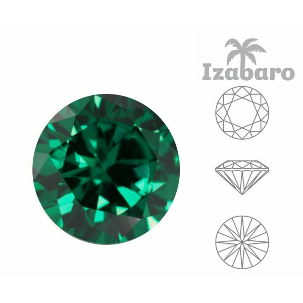 5 pièces Izabaro Cristal Vert Émeraude 205 Cristaux De Verre Chaton Taille Brillante Ronde 1357 Ss 4 - Photo n°2