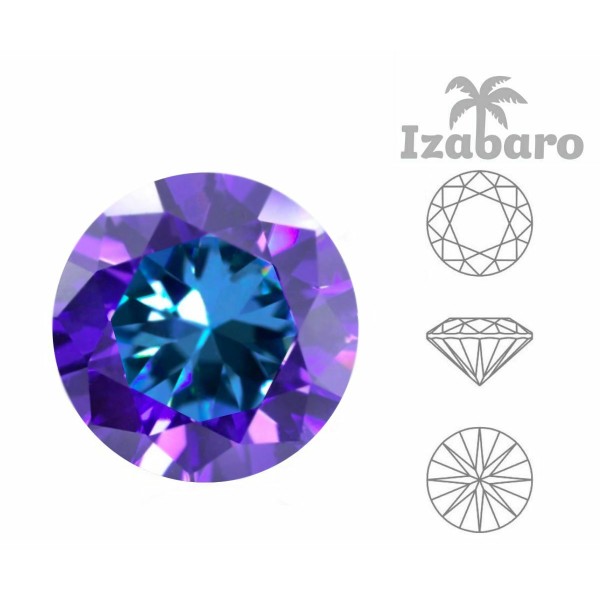 5 pièces Izabaro Cristal Bermuda Bleu 001bb Cristaux De Verre Chaton Taille Brillante Ronde 1357 Ss - Photo n°2