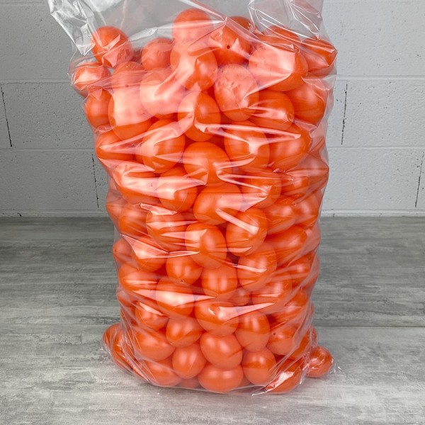 Lot XXL 250 Oeufs en plastique Orange brillant, hauteur 6 cm, déco de Pâques et chasse aux oeufs - Photo n°1